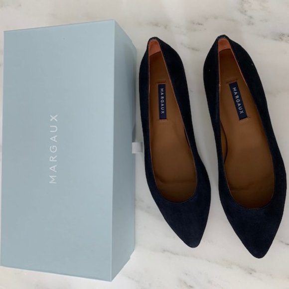 MARGAUX POINTE FLAT SHOES - MIDNIGHT NAVY SUEDE - Size 9.5. VGUC. - Picture 4 of 6